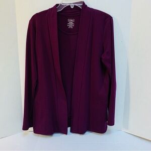 L.L. Bean Rich Purple Supima Cotton 2 Piece Knit Size Medium Women’s set